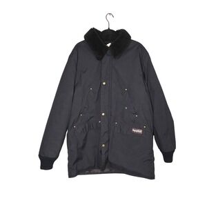 RefrigiWear Parka Jacket Mens XL Black Insulated Vintage Winter Workwear USA